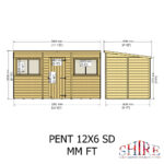 Shire Pent 12ft x 6ft Shiplap Shed NEW