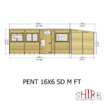 Shire Pent 16ft x 6ft Shiplap Shed NEW