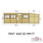 Shire Pent 16ft x 6ft Shiplap Shed NEW