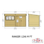 Shire Ranger 12ft x 6ft Pent Shiplap Shed