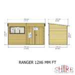 Shire Ranger 12ft x 6ft Pent Shiplap Shed