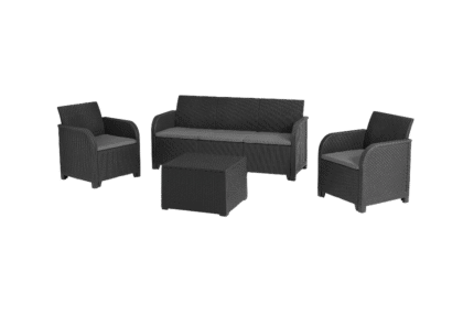 Rosalie 5 seater lounge set with storage table - Grey