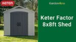Keter Factor Outdoor Apex Garden Storage Shed 8 x 8 feet - Beige