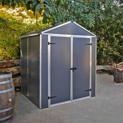 Palram-Canopia Rubicon 6X5 Polycarbonate Shed - Dark Grey