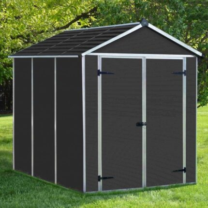 Palram-Canopia Rubicon 6X8 Polycarbonate Shed - Dark Grey