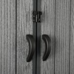 Pro Grade 8ft x 12ft Premium Plastic Double Door Garden Shed - Grey/Anthracite Wood Touch Texture