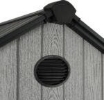 Pro Grade 6ft x 8ft Premium Plastic Double Door Garden Shed - Grey Wood Touch Texture